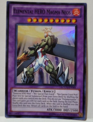 YUGIOH ELEMENTAL HERO MAGMA NEOS SUPER LCGX-EN064 LIGHT PLAYED -image
