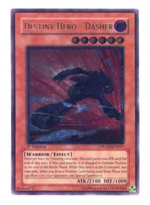Yugioh! Destiny Hero - Dasher - POTD-EN017 - Ultimate Rare - 1st Edition Near Mi-image