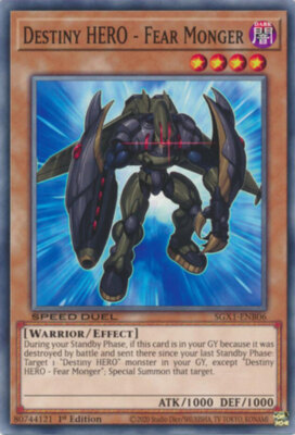 Yugioh! Destiny HERO - Fear Monger - SGX1-ENB06 - Common - 1st Edition Near Mint-image