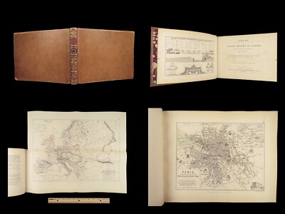 1848 ATLAS of Europe Alison 99 MAPS Napoleon Bonaparte French Revolution RARE-image