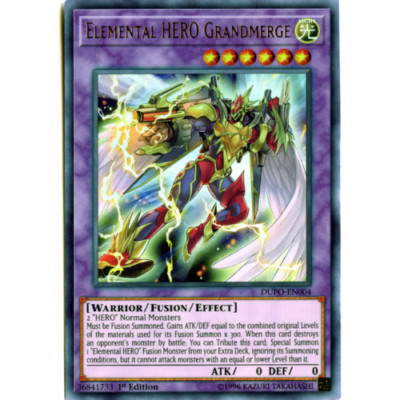 *** ELEMENTAL HERO GRANDMERGE *** ULTRA RARE MINT/NM DUPO-EN004 YUGIOH!-image