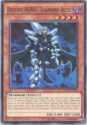 Yu-Gi-Oh Card - DESO-EN009 - DESTINY HERO - DIAMOND DUDE (super rare) NM/M-image