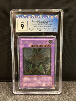 YuGiOh CGC 9 Elemental Hero Wild Wingman Ultimate 2006 Rare 1st Edition-image