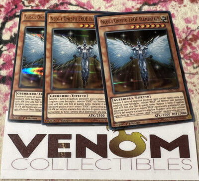3x (M/NM) *ITALIAN* Elemental HERO Honest Neos DUSA-EN028 Ultra 1st Ed. YuGiOh-image