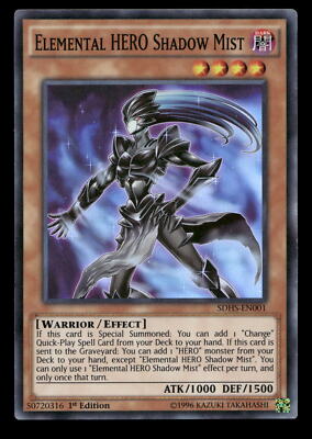 Yugioh Elemental HERO Shadow Mist SDHS-EN001 1st ed-image