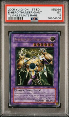 PSA 5 ELEMENTAL HERO THUNDER GIANT TLM-EN036 1st ULTIMATE RARE 2005!-image