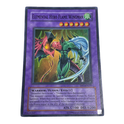 Yu-Gi-Oh! Elemental Hero Flame Wingman Super Rare Trading Card DP1-EN010-image