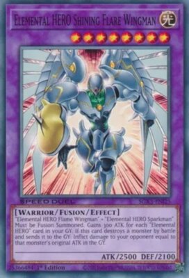 Yugioh! Elemental HERO Shining Flare Wingman - SGX3-ENI25 - Common - 1st Edition-image