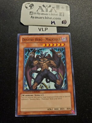 DESTINY HERO - MALICIOUS - Common - GLD3-EN009 - Limited Edition - VLP - YUGIOH-image