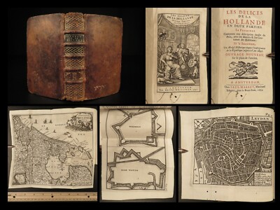 1699 RARE Holland DUTCH Parival MAPS Netherlands City Views Amsterdam Leiden-image