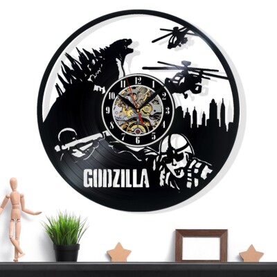 Godzilla Vinyl Wall Clock - Retro Decor - Unique Home Accent-image