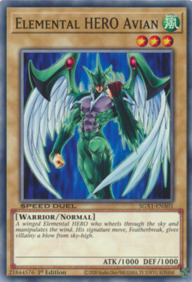 Yugioh! Elemental HERO Avian - SGX1-ENA01 - Common - 1st Edition Near Mint, Engl-image