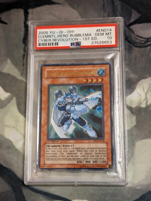Elemental Hero Bubbleman CRV-EN014 1st Ed Ultimate Rare PSA 10 Yugioh Card-image