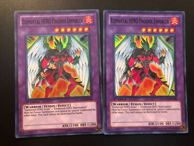 Yugioh 2x Elemental HERO Phoenix Enforcer LCGX-EN138 Super Rare NM-image