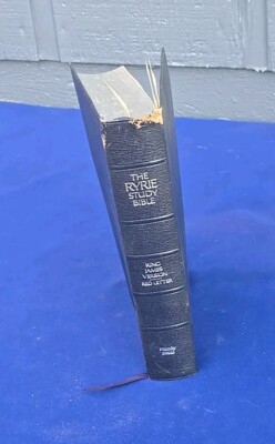 Ryrie Red Letter Study Bible Leather Vintage 1978 Moody Press King James Version-image
