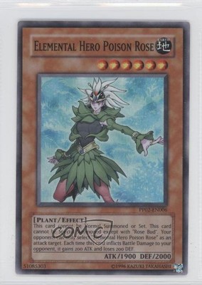 2008 Yu-Gi-Oh! Premium Pack 2 Elemental HERO Poison Rose #PP02-EN006 gl9-image