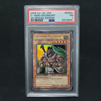 2006 Yugioh: ELEMENTAL HERO WILDHEART GSE-EN001 [Error Secret Rare Title] PSA 7-image