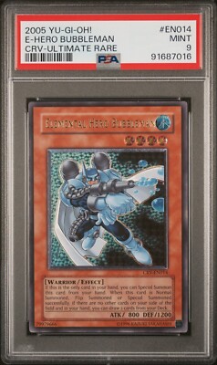 PSA 9 YuGiOh Elemental Hero Bubbleman Ultimate Rare EURO MINT-image