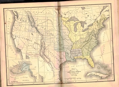 1885 LEATHER HISTORY USA 5 COLOR MAPS CIVIL WAR REVOLUTION ILLUSTRATED GIFT IDEA-image