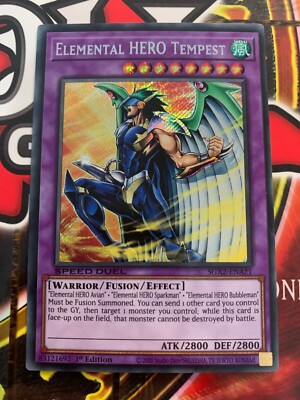 ( ELEMENTAL HERO TEMPEST ) - Secret - SGX2-ENA21 - 1st NM - Yu-Gi-Oh Speed Duel-image