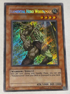 Yu-Gi-Oh! Elemental Hero Woodsman - PP02-EN004 - Secret R - Off-Center/ Misprint-image