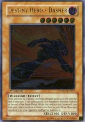 Yugioh-Destiny Hero - Dasher-Ultimate Rare-UNL-POTD EN017 (LP)-image