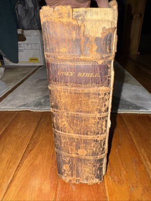 The Holy Bible Old & New Testaments Apocrypha 1817 Canaan Maps Leather Genealogy-image