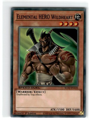 Yu-Gi-Oh! Speed Duel Elemental hero Wildheart Common SGX2-ENA10 Lightly Played-image