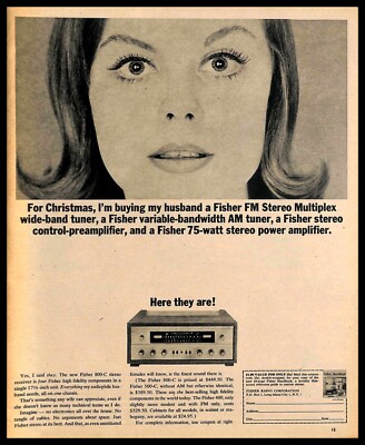 1963 Fisher Electronics Vintage PRINT AD Audio Equipment Stereo Gift-image