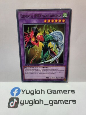 Yu-Gi-Oh Elemental Hero Flame Wingman SGX1  1st Edition Common Light Played -image