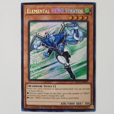 Elemental HERO Stratos - BLC1-EN003 - NM - Secret Rare - 1st ed - Yugioh-image