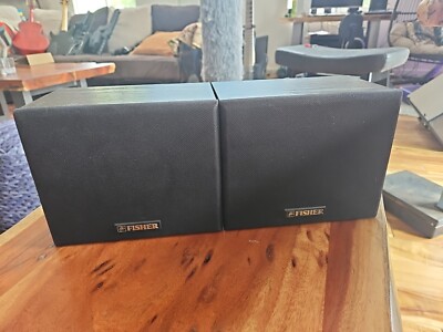  2- Fisher WS-R424 Speaker System, 60 Watts, LEFT & RIGHT  Black.-image