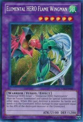 Yugioh! Elemental HERO Flame Wingman - LCGX-EN045 - Secret Rare - Unlimited Edit-image