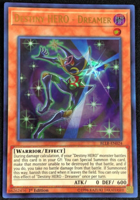 Yugioh - DESTINY HERO DREAMER - BLLR-EN024 - ULTRA RARE - 1st Ed. - NM/M-image