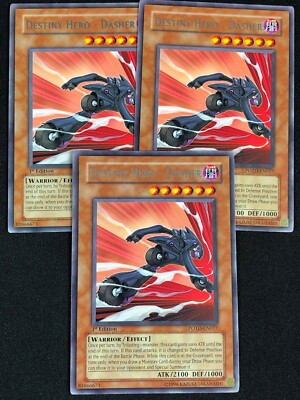 YUGIOH DESTINY HERO DASHER POTD-EN017 1ST RARE X3 (NM)-image