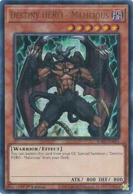 1x Destiny HERO - Malicious (UR) - 1st E NM Eng YuGiOh - Quarter Century Bonanza-image