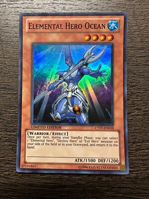 YUGIOH TCG ELEMENTAL HERO OCEAN CT07-EN018 SUPER LIMITED EDITION - LP-image