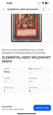 elemental hero wildheart PSA 8 Population 1-image