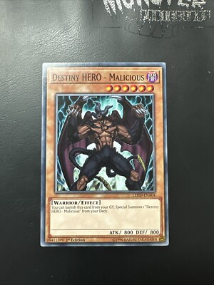 YUGIOH DESTINY HERO MALICIOUS COMMON LEHD-ENA01 1ST EDITION-image