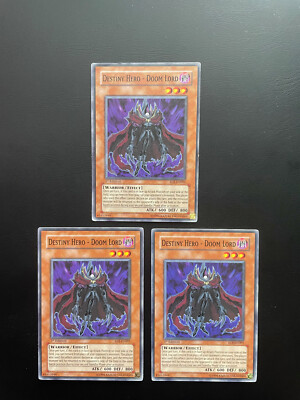 Yugioh Destiny Hero - Doom Lord EOJ-EN001 Common 1st Edition Damaged X3-image