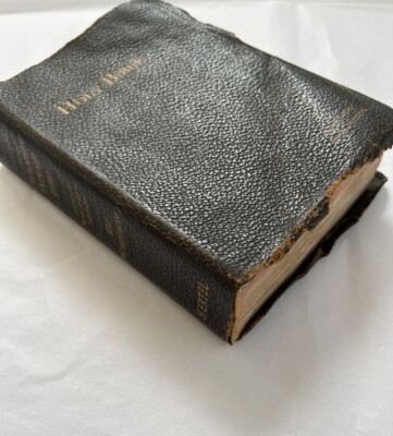 Hertel Improved Blue Ribbon Holy Bible Cyclopedic Indexed 1936 Antique-image