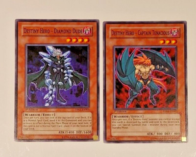 YuGiOh Destiny Hero Captain Tenacious DP05-EN002 Destiny Hero Diamond Dude LOTx2-image
