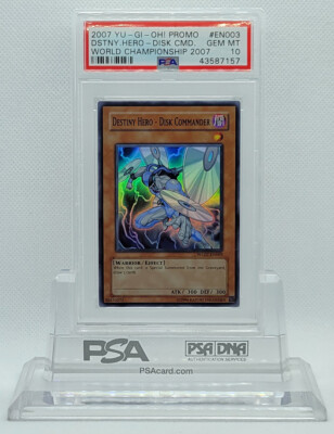 YUGIOH WC07-EN003 DESTINY HERO DISK COMMANDER SUPER RARE HOLO PSA 10 GEM MINT #*-image