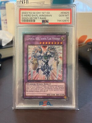 2023 PSA 10 Yugioh Elemental Hero Shining Flare Wingman 1st Ed (POP 9)-image