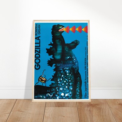 Vintage Godzilla Movie Framed Poster - Japanese Monster Film Art-image