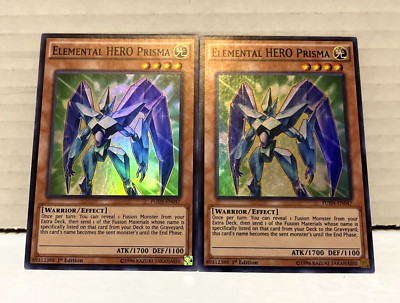 Yugioh Elemental Hero Prisma FUEN-EN047 Lot Of 2 Super Rare NM/M 1st Edition-image