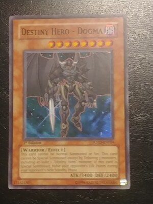 Yu-Gi-Oh! SUPER RARE HOLO CARD DESTINY HERO - DOGMA POTD-EN014 1ST NM-image