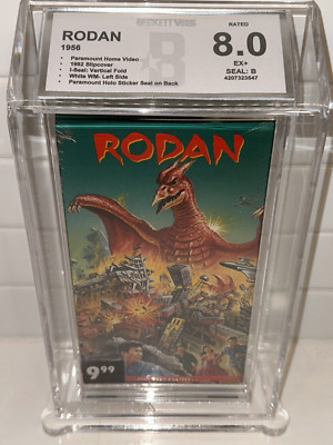 Paramount Pictures 1956 Rodan Colored Art Godzilla VHS Video Tape Beckett 8.0-image