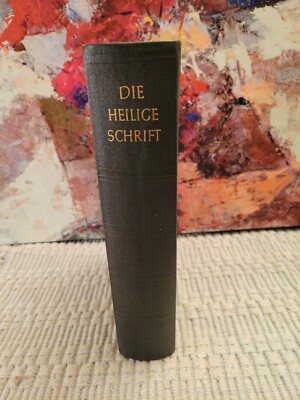 Die Heilige Schrift Vintage GERMAN Martin Luther Translation LEATHER Bible Maps -image