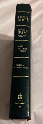 Holy Bible King James Version Nelson 162 Red Letter Dictionary Concordance 1987-image